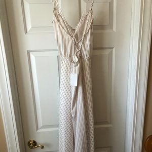 Red and blue stripped high-low dress